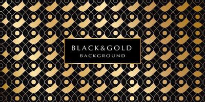 Black and gold background. Abstract luxury background with gold geometric pattern on a black background for your design. Modern design of sites, posters, banners, postcards, printing, EPS10 vector