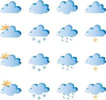 Weather icons for print, web or mobile app. Mega pack of colored weather icons. All icons for weather with sample usage