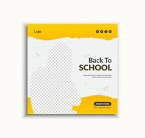 School education admission social media post and web banner template vector