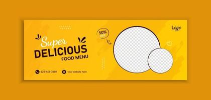 Tasty delicious food menu social media post and banner template vector