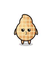 the bored expression of cute peanut characters vector