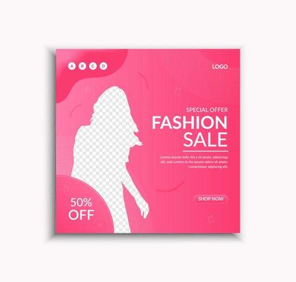 Fashion sale social media post and web banner template