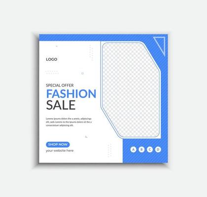 Minimal fashion sale social media post and web banner template design