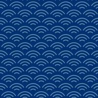 Seamless vector geometric pattern in Japanese style. Modern illustrations of blue linear art for wallpaper, flyers, covers, banners, minimalistic decorations, backgrounds.