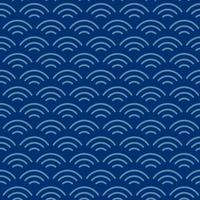 Seamless vector geometric pattern in Japanese style. Modern illustrations of blue linear art for wallpaper, flyers, covers, banners, minimalistic decorations, backgrounds.