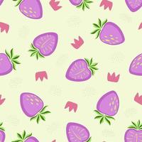 Seamless pattern with purple strawberries and crowns vector