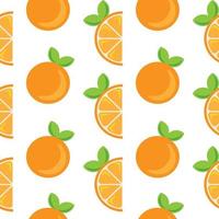 Seamless pattern with hand drawn oranges. vector