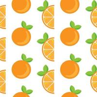 Seamless pattern with hand drawn oranges. vector