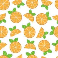 Seamless pattern with hand drawn oranges. vector