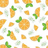 Seamless pattern with hand drawn oranges. vector