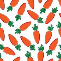 Vector seamless fruit pattern, bright juicy summer carrots on a white background. A pattern for the design of websites, vegan products, packaging, etc.