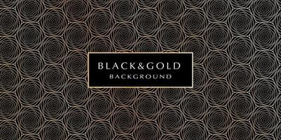 Black and gold background. Abstract luxury background with gold geometric pattern on a black background for your design. Modern design of sites, posters, banners, postcards, printing, EPS10 vector