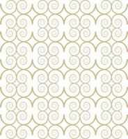 Modern vector seamless illustration. Linear gold pattern on a white background. Ornamental pattern for leaflets, printing, wallpaper, backgrounds