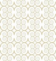 Modern vector seamless illustration. Linear gold pattern on a white background. Ornamental pattern for leaflets, printing, wallpaper, backgrounds