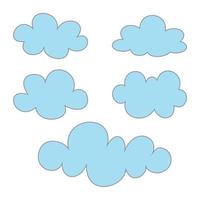 Vector illustration of collection of clouds. Icons for print or web applications. EPS 10