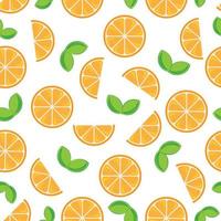 Seamless pattern with hand drawn oranges. vector