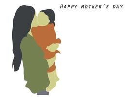 mother and baby illustration for Happy mother's day card and background. vector