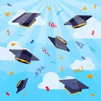 Happy Graduation Day Background with Academic Cap vector