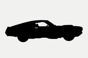 Ilustración de vehículo de silueta de coche deportivo clásico de músculo americano. vector