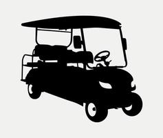 ilustración de vehículo de silueta de coche de golf. vector