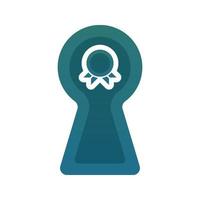 medal keyhole gradient logo design template icon vector