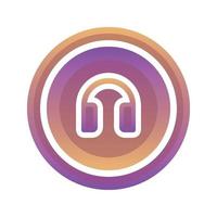 headphone coin gradient logo design template icon vector