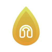 headphone water gradient logo design template icon vector