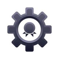 medal gear gradient logo design template icon vector