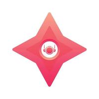 astronaut shuriken gradient logo design template icon vector