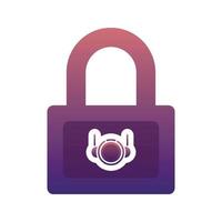 astronaut lock logo gradient design template icon vector