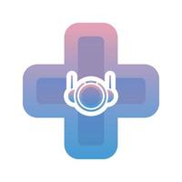 astronaut medical logo gradient design template icon vector