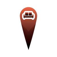 sofa location logo gradient design template icon vector