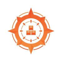 stockpile compass logo gradient design template icon vector