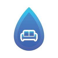 sofa water logo gradient design template icon vector