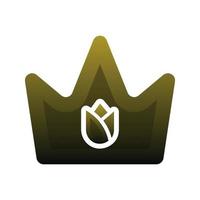 flower crown gradient logo design template icon