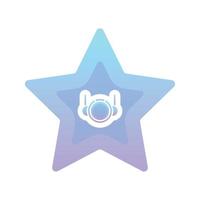 astronaut star gradient logo design template icon vector