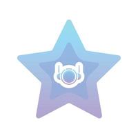 astronaut star gradient logo design template icon vector