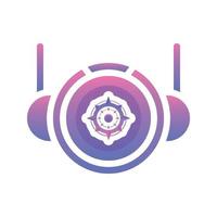 astronaut compass gradient logo design template icon vector