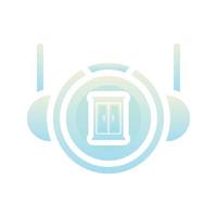 astronaut furniture gradient logo design template icon vector