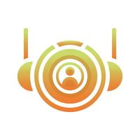 astronaut profile logo gradient design template icon vector