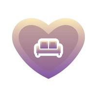 sofa love logo gradient design template icon vector