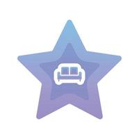 icono de plantilla de diseño de degradado de logotipo de estrella de sofá vector