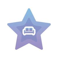 sofa star logo gradient design template icon vector