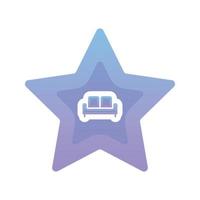 sofa star logo gradient design template icon vector