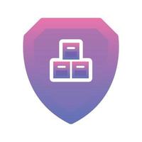 stockpile shield logo gradient design template icon vector