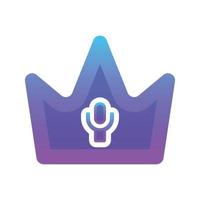 mic crown logo gradient design template icon