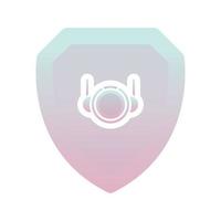 astronaut shield gradient logo design template icon vector