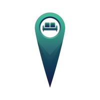 sofa location logo gradient design template icon vector