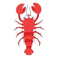 Illustration of sea crayfish on white background. Vector illustration cartoon flat style