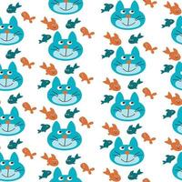 Cat character seamless pattern. cute cat vector design